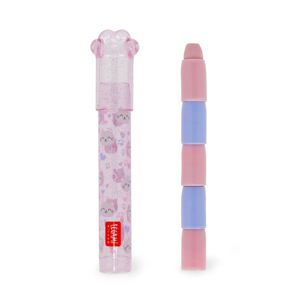 Meow, stackable eraser, 5 doftande suddgummin - 5