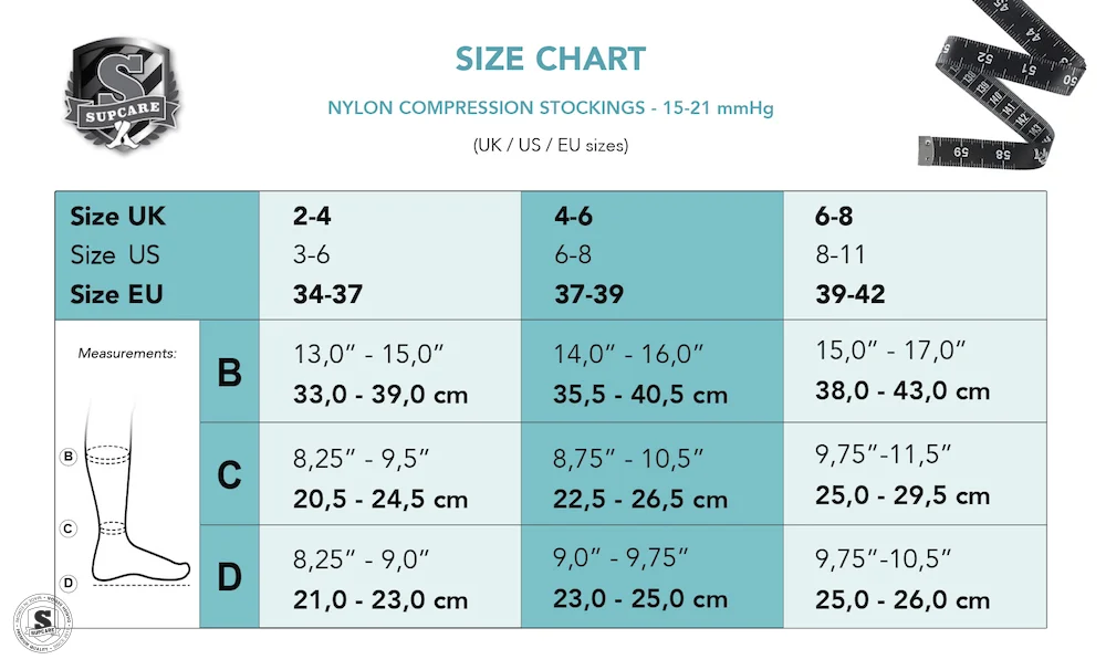 Kniehoge compressiekousen van nylon met een mooi patroon - 4