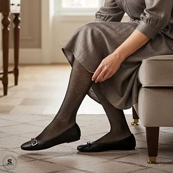 Polvipituiset nailoniset tukisukat kauniilla kuviolla