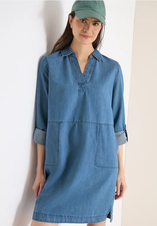 Soft Denim-Look Dress - Stl. S - Cecil