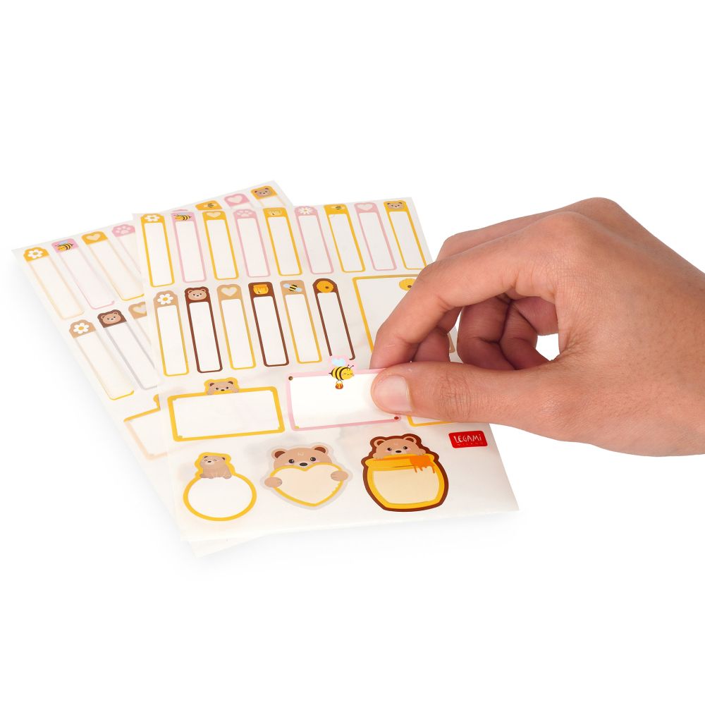 Set med 3 blad stickers, Teddy, My name is... - 3