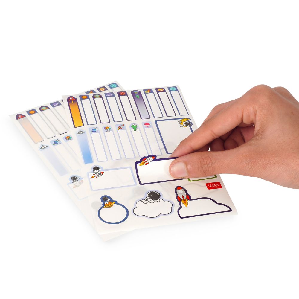 Set med 3 blad stickers, Space, My name is... - 3