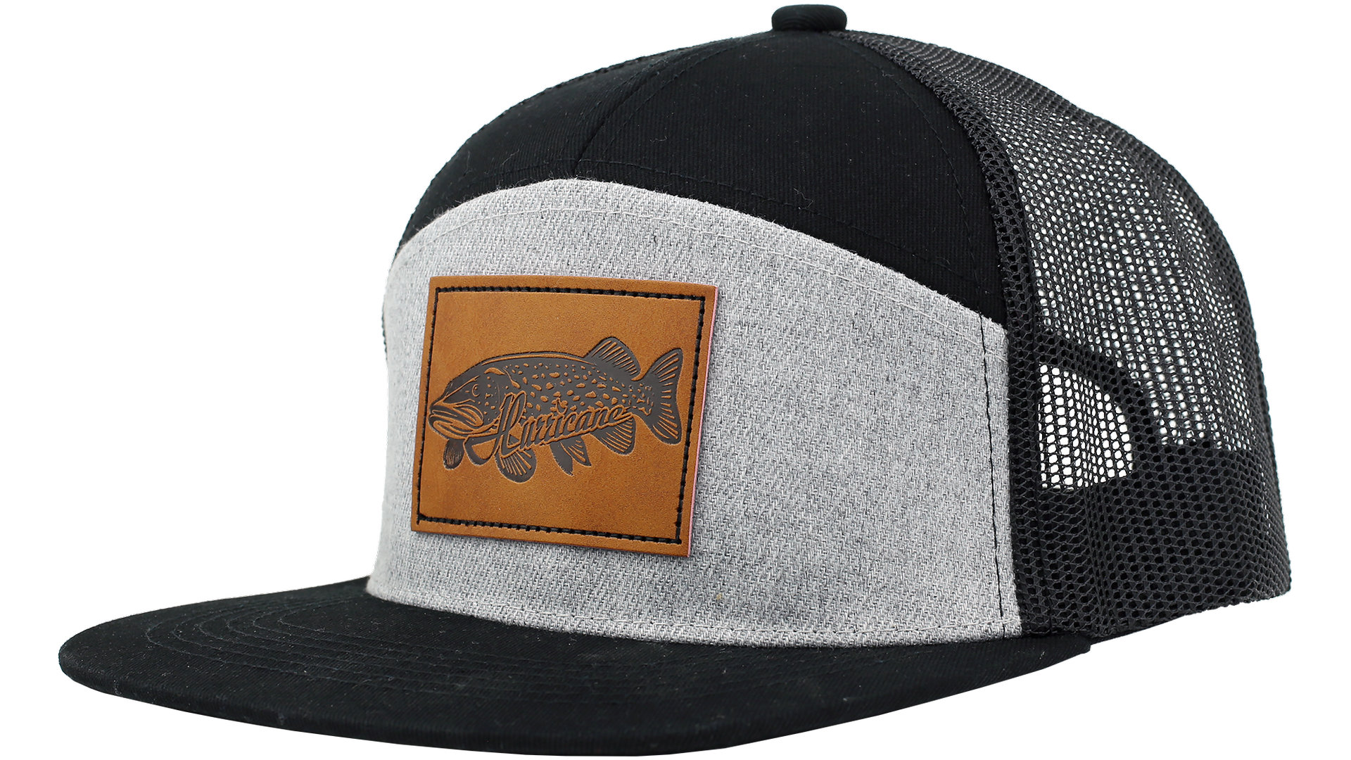 7-Panel Trucker Hat Leather Patch Pike