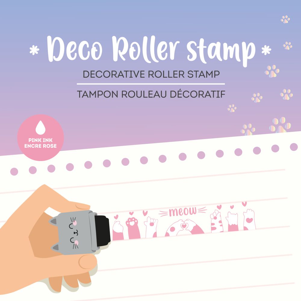 Deco roller stamp, roterande stämpel, Kitty - 4
