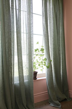 Gardin Ellie halvlinne dubbel bredd Grön  Höjd 270 cm