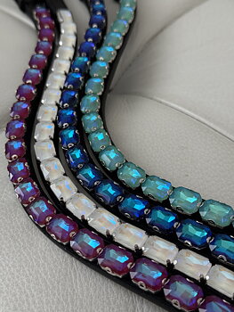 Browband Big rectangular Crystals ONE-OF-A-KIND PIECES