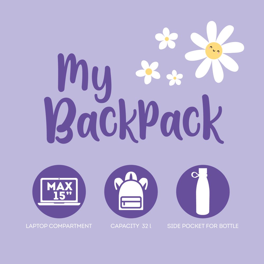 My Backpack, Daisy, Lilac, ryggsäck - 7
