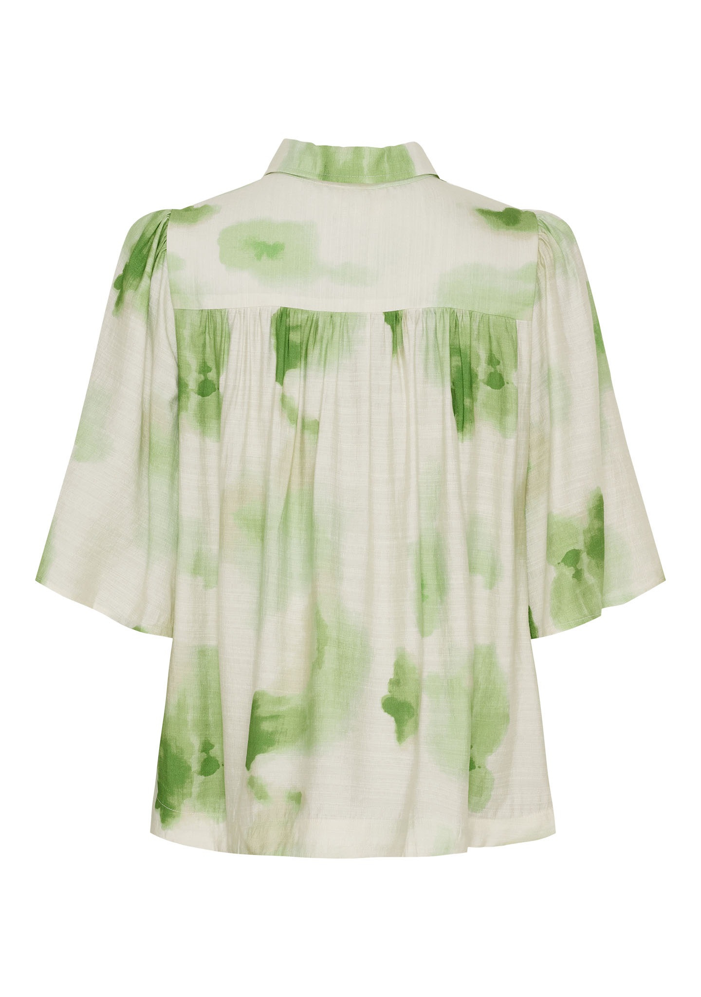 Ane Placket Blouse - Green Watercolor - Isay - 5