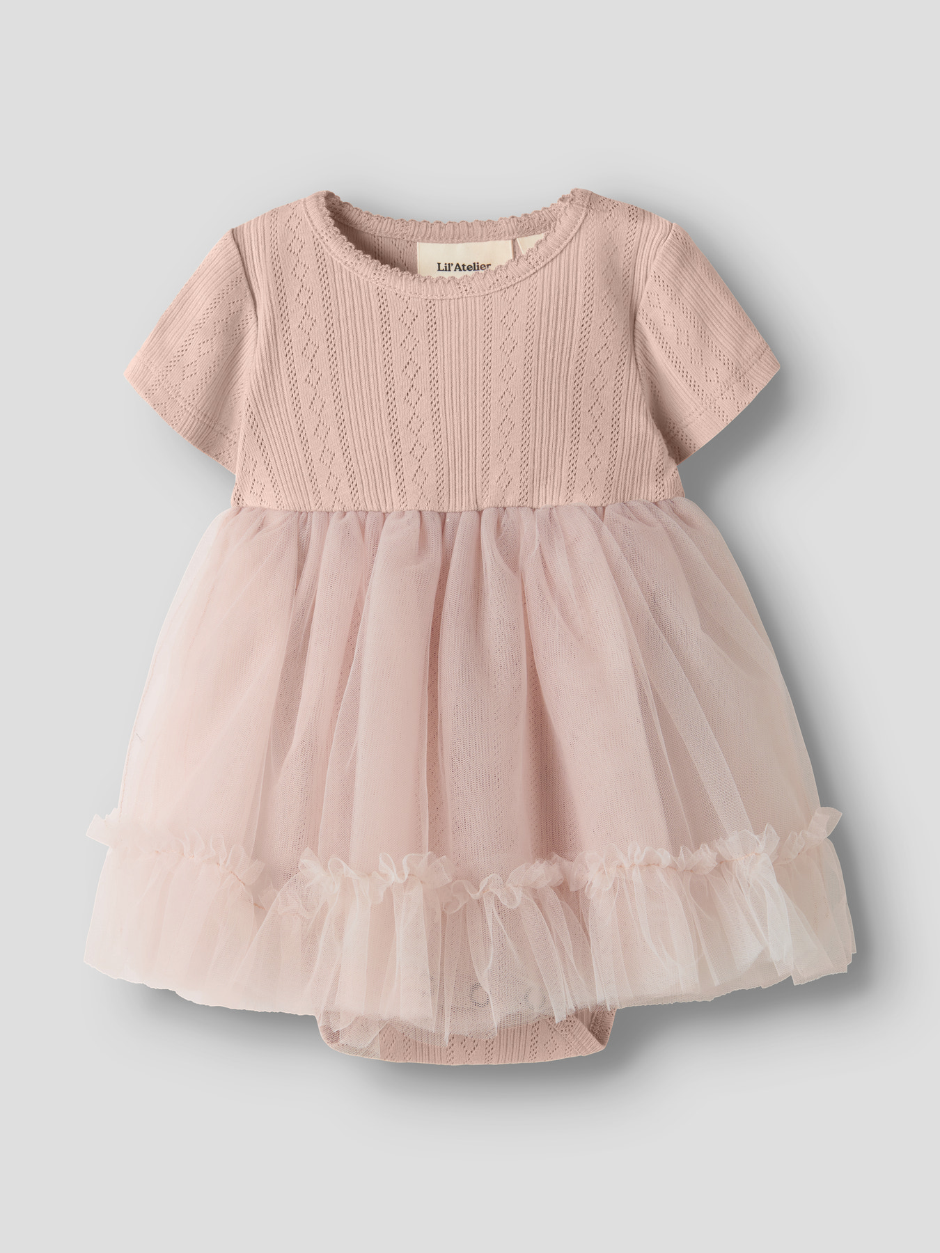 NBFFANELLA SS BODY TULLE DRESS LIL Peach Whip
