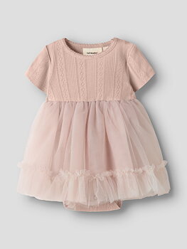 NBFFANELLA SS BODY TULLE DRESS LIL Peach Whip