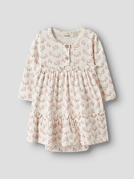 NBFGAGO SUM LS BODY DRESS LIL Coconut Milk HYDRANGEA