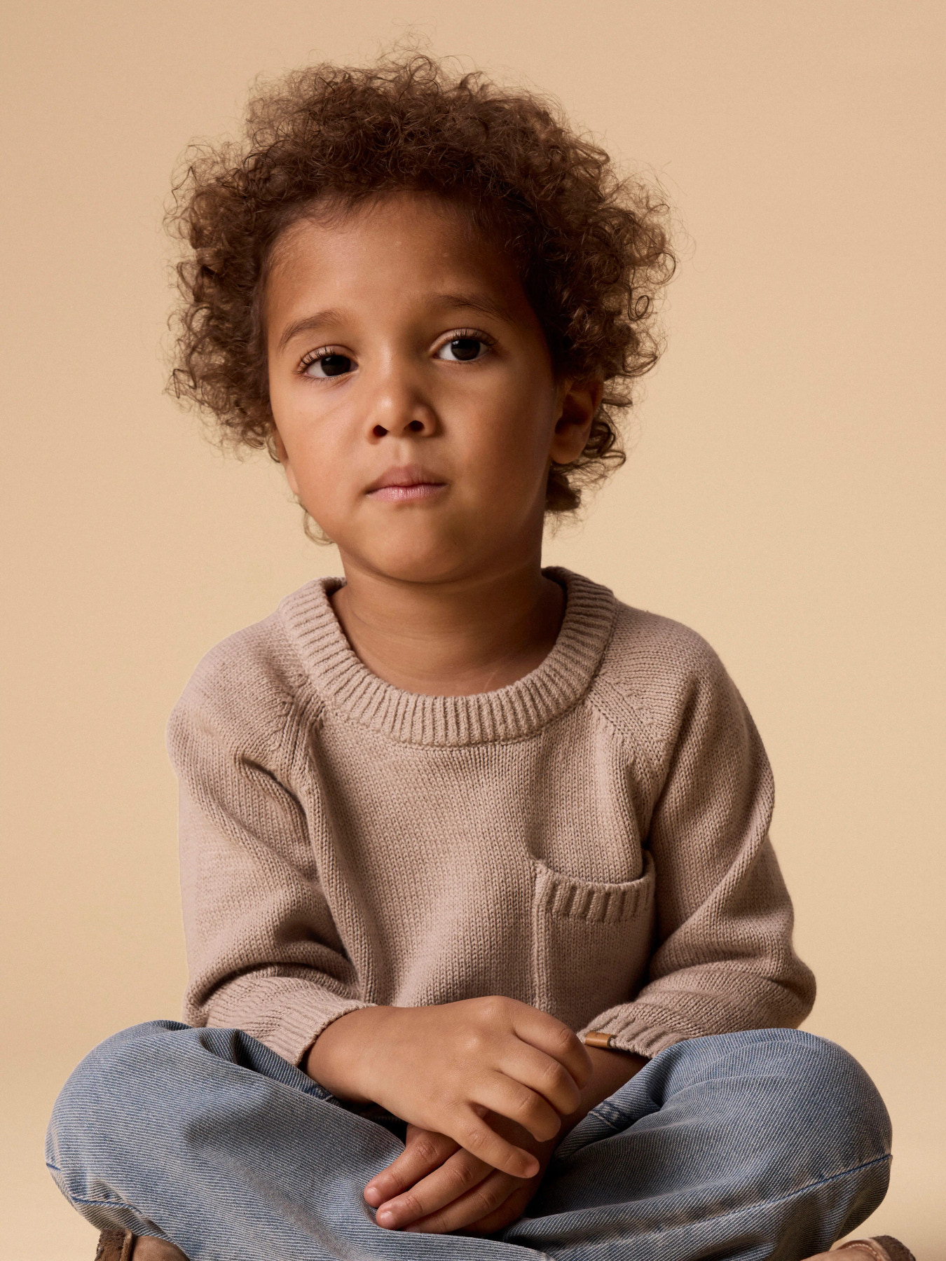 NMMFOGON LS KNIT LIL Oxford Tan - 4