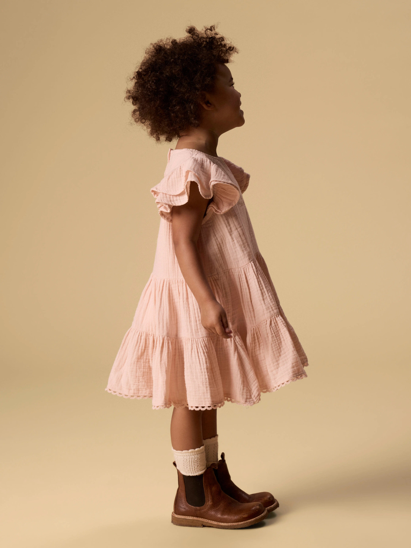 NMFFULINA SS LOOSE DRESS LIL Peach Whip - 5