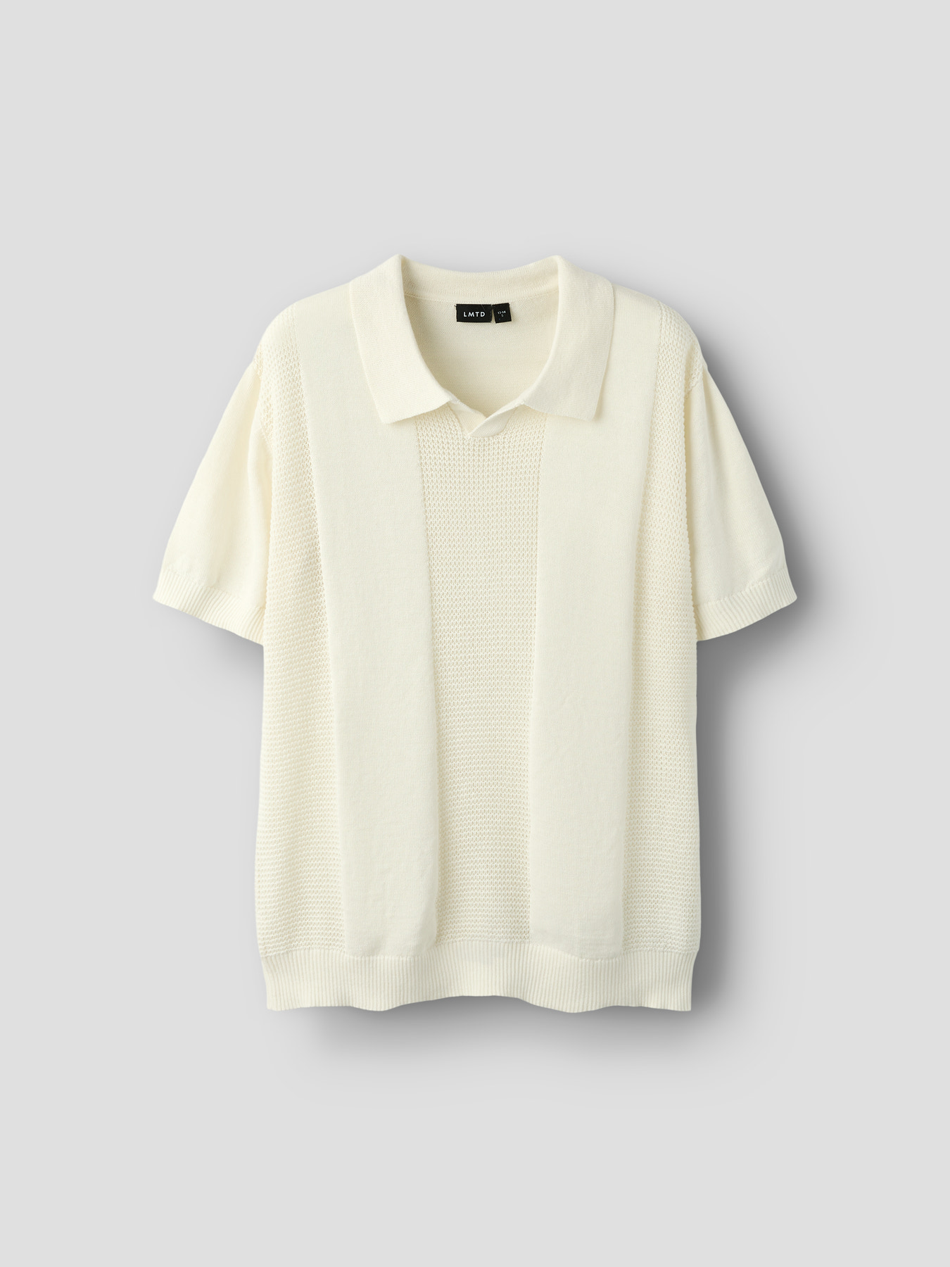 NLMHAVO SS POLO KNIT Antique White