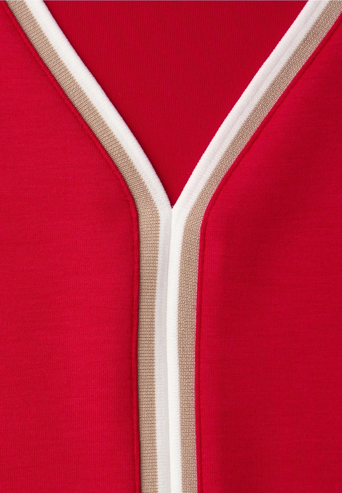 Shirt With Striped Panel - Salsa Red - Street One - 5