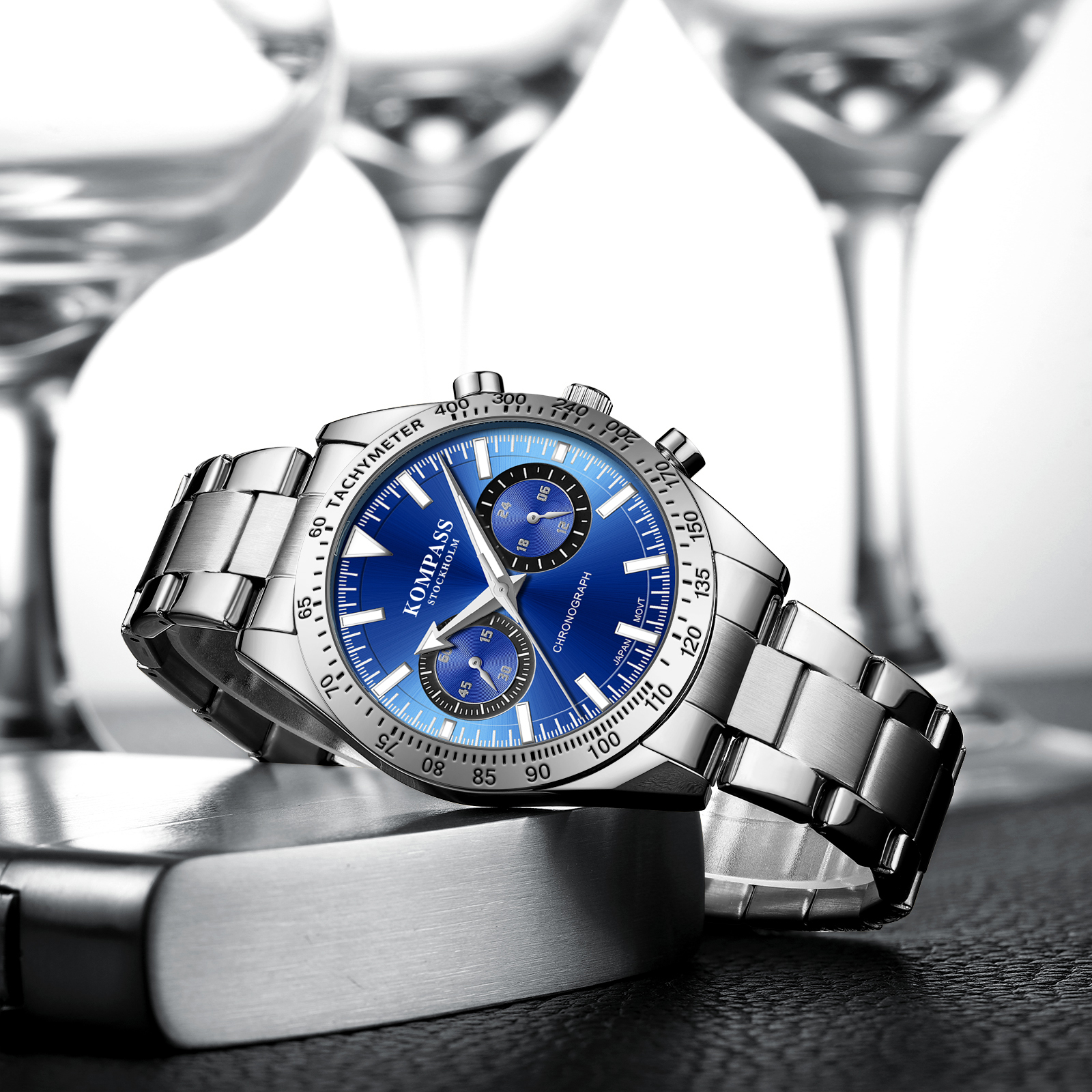 Kompass Airborne Chronograph Silver Blue - 5