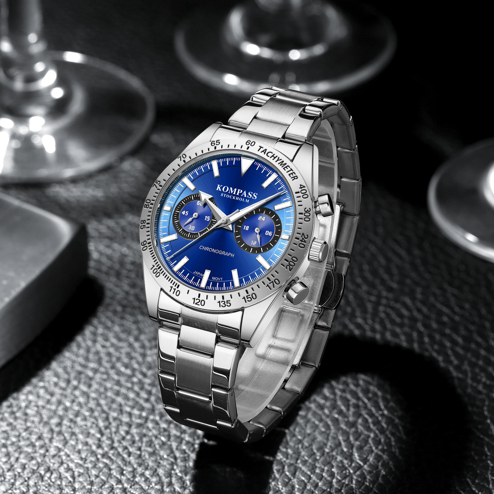 Kompass Airborne Chronograph Silver Blue - 6
