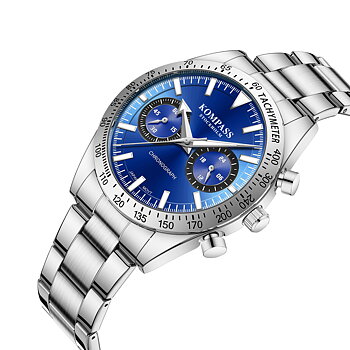 Kompass Airborne Chronograph Silver Blue