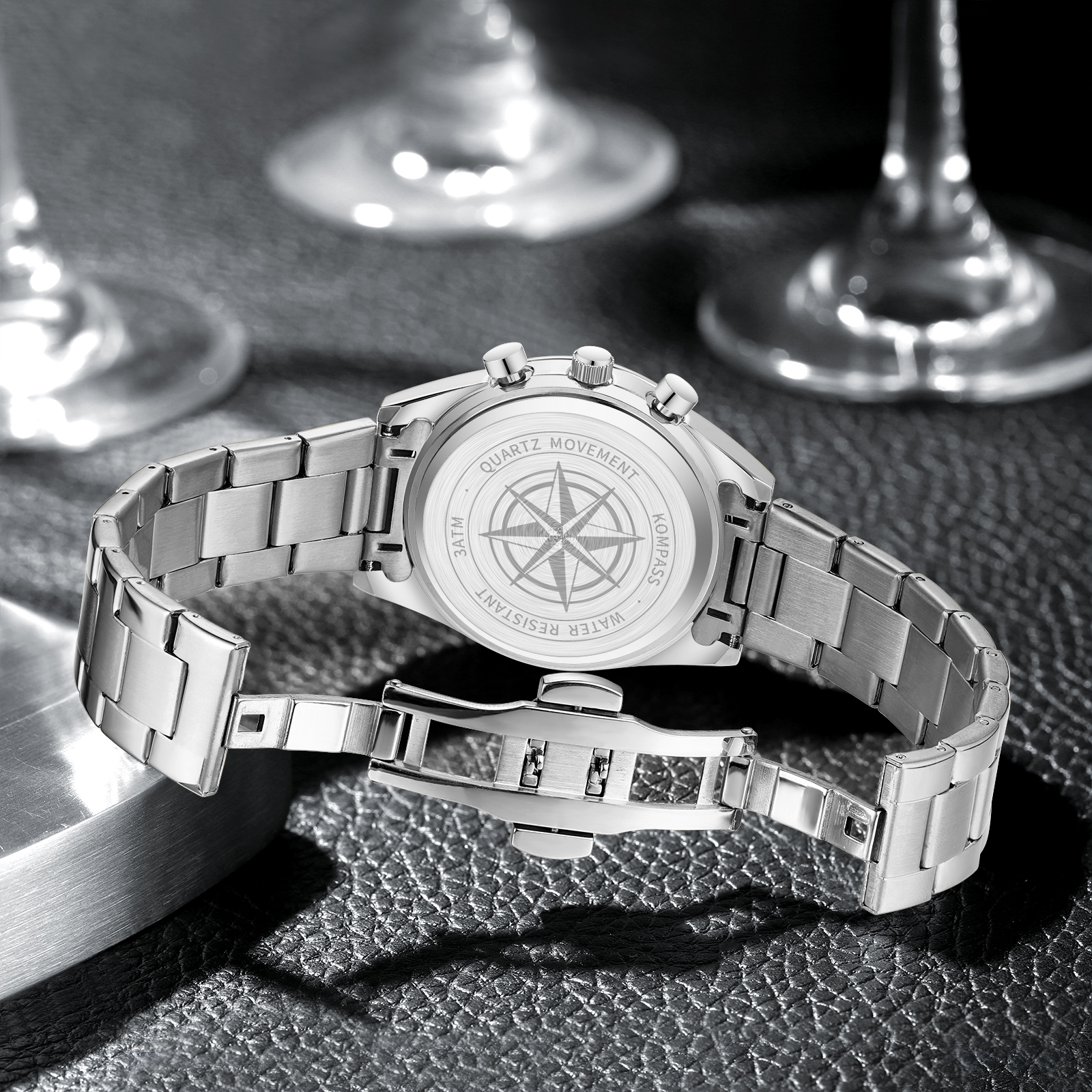 Kompass Airborne Chronograph Silver Blue - 9