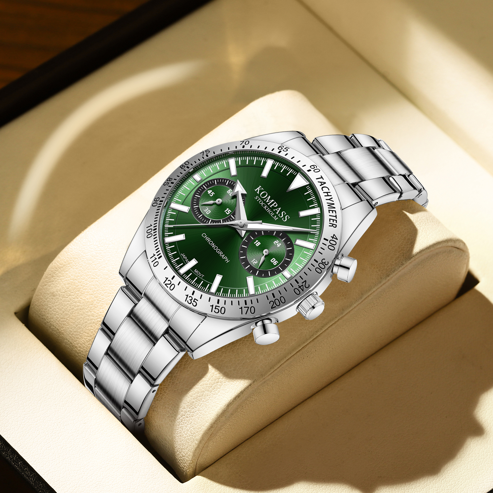 Kompass Airborne Chronograph Silver Green - 4