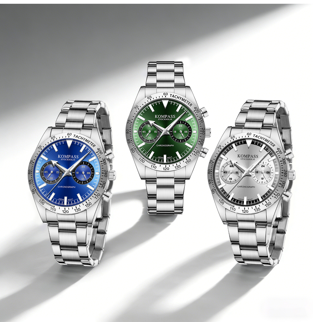 Kompass Airborne Chronograph Silver Green - 12