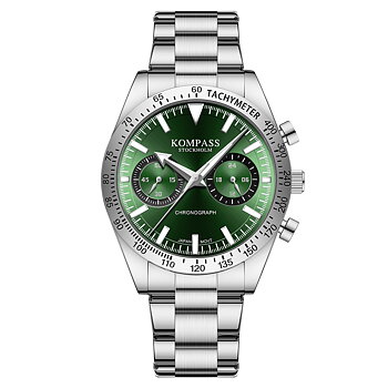 Kompass Airborne Chronograph Silver Green