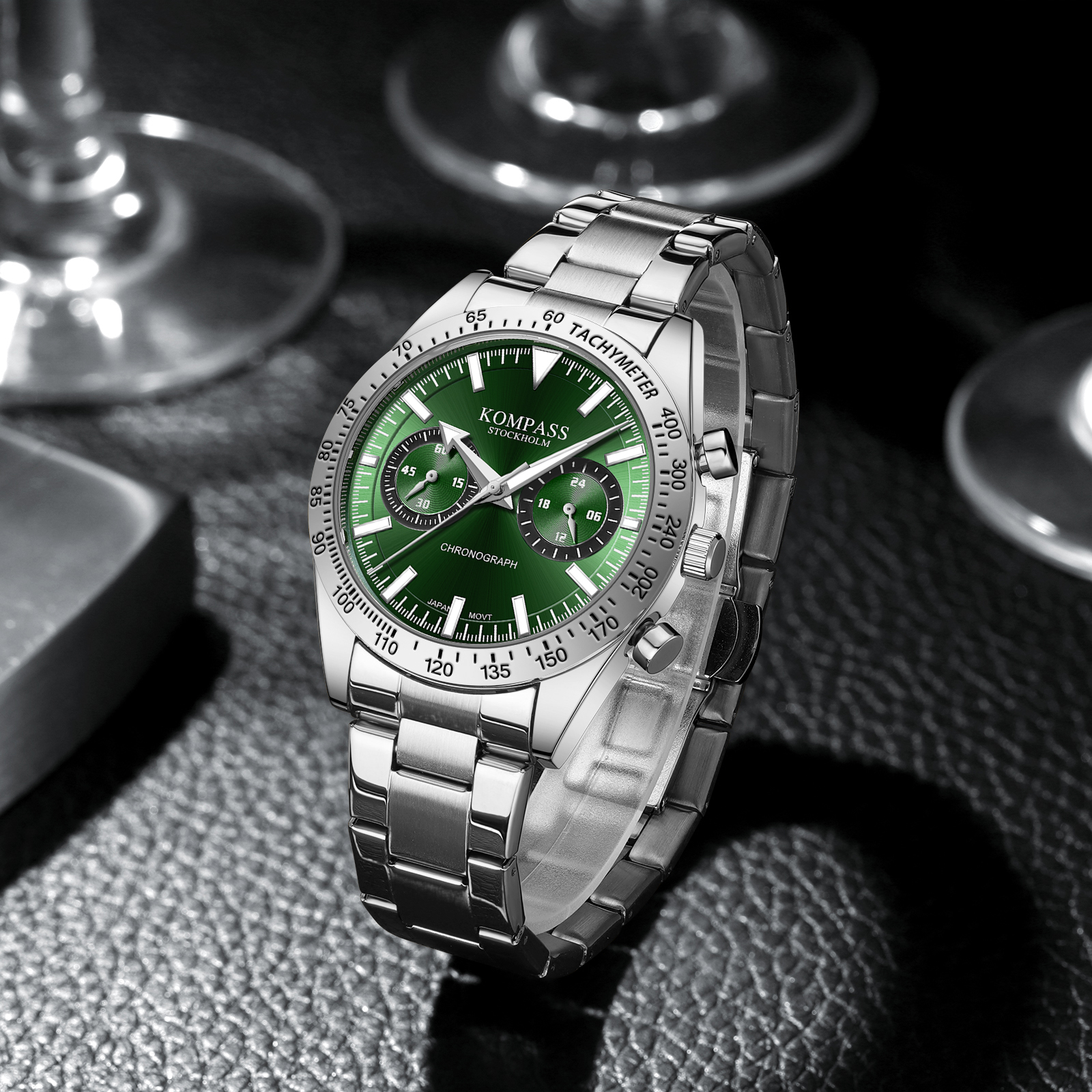 Kompass Airborne Chronograph Silver Green - 6