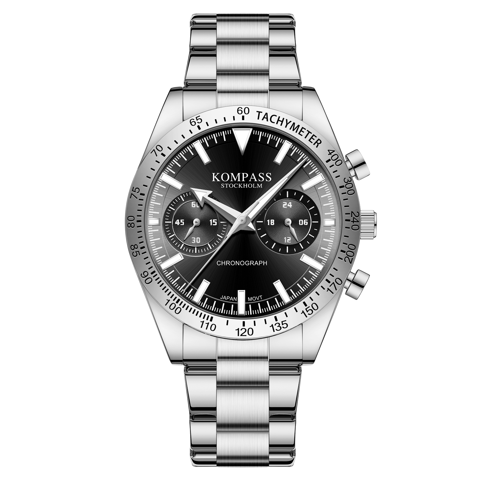 Kompass Airborne Chronograph Silver Black