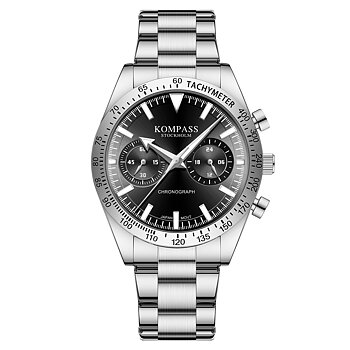 Kompass Airborne Chronograph Silver Black