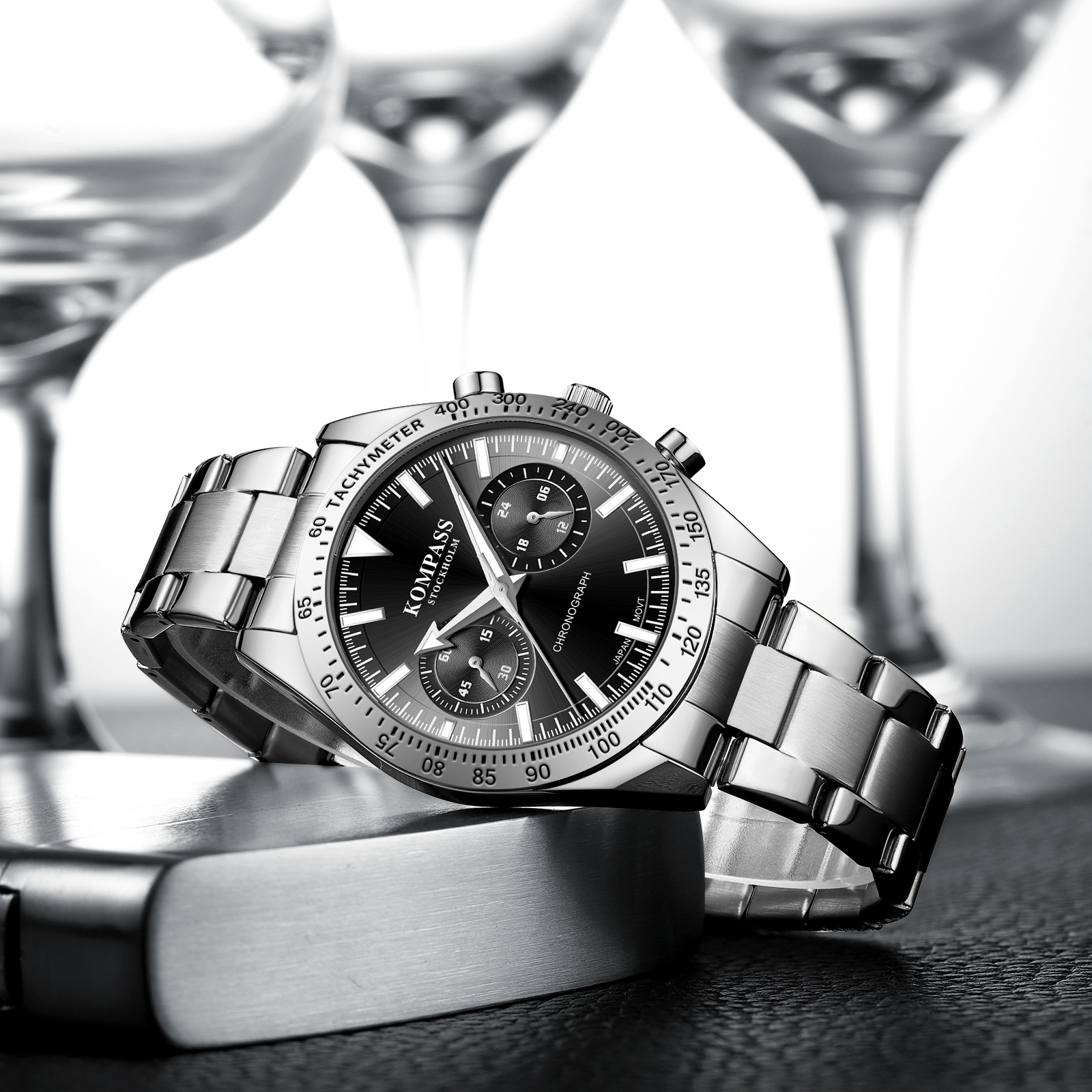 Kompass Airborne Chronograph Silver Black - 5