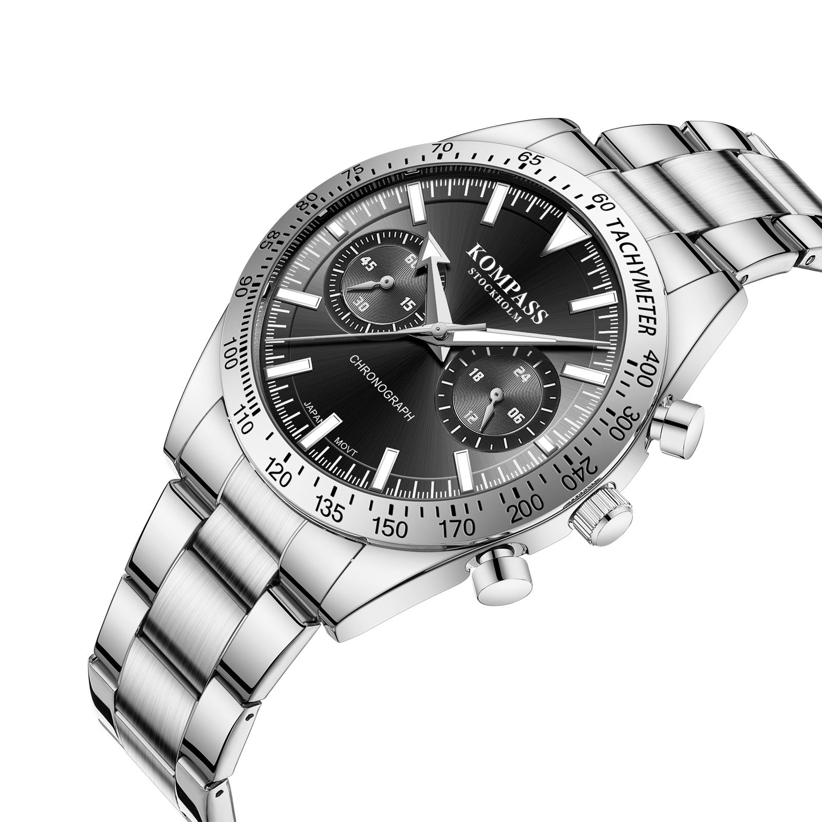 Kompass Airborne Chronograph Silver Black - 2