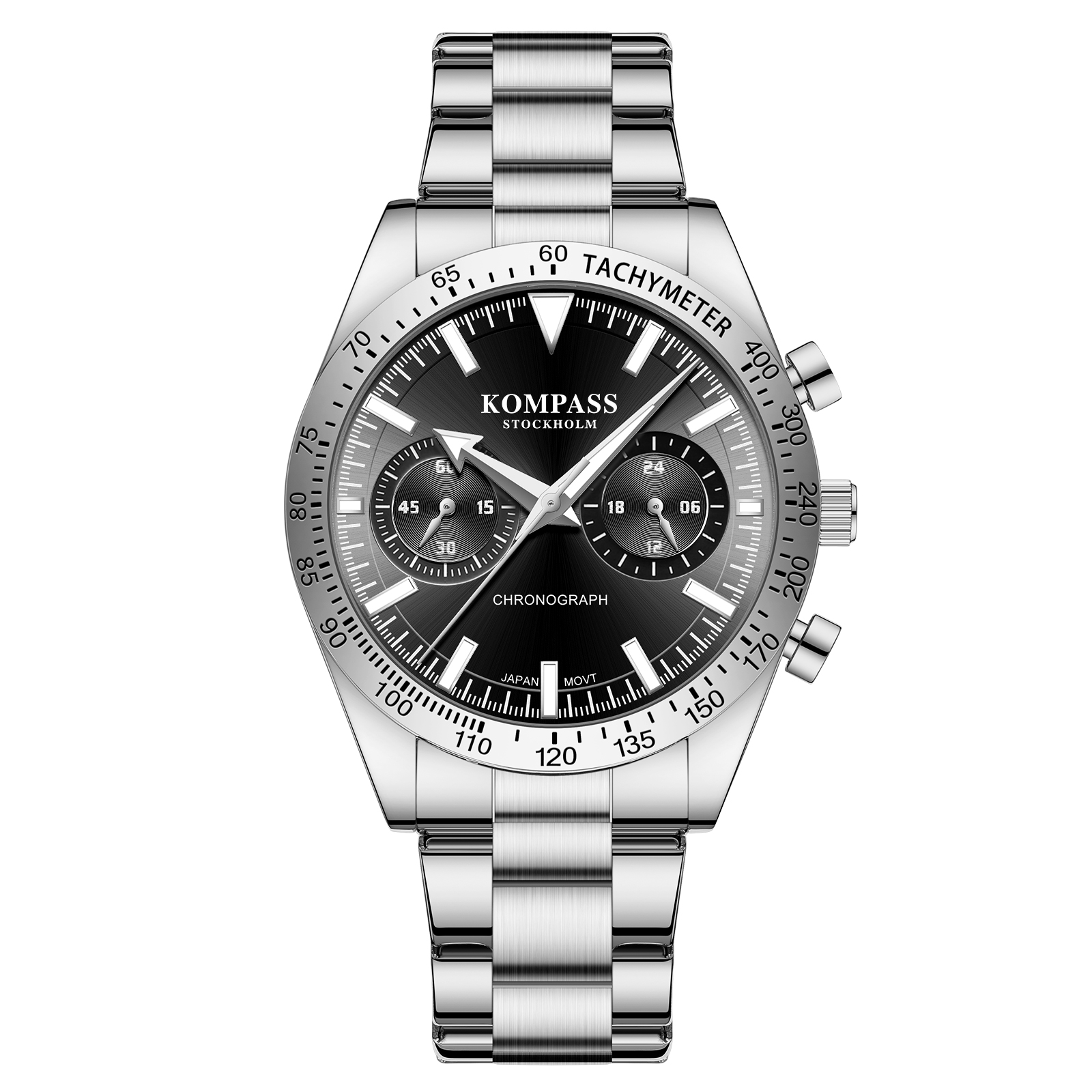 Kompass Airborne Chronograph Silver Black