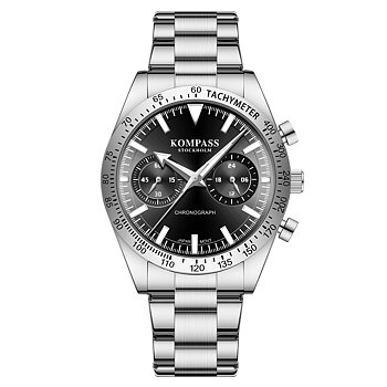 Kompass Airborne Chronograph Silver Black