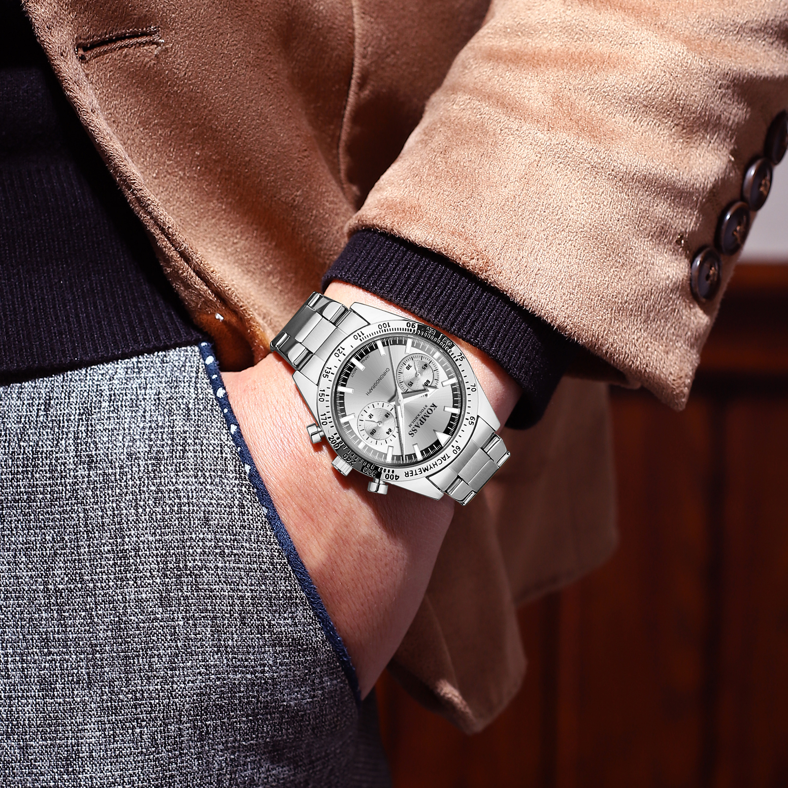 Kompass Airborne Chronograph Silver - 8