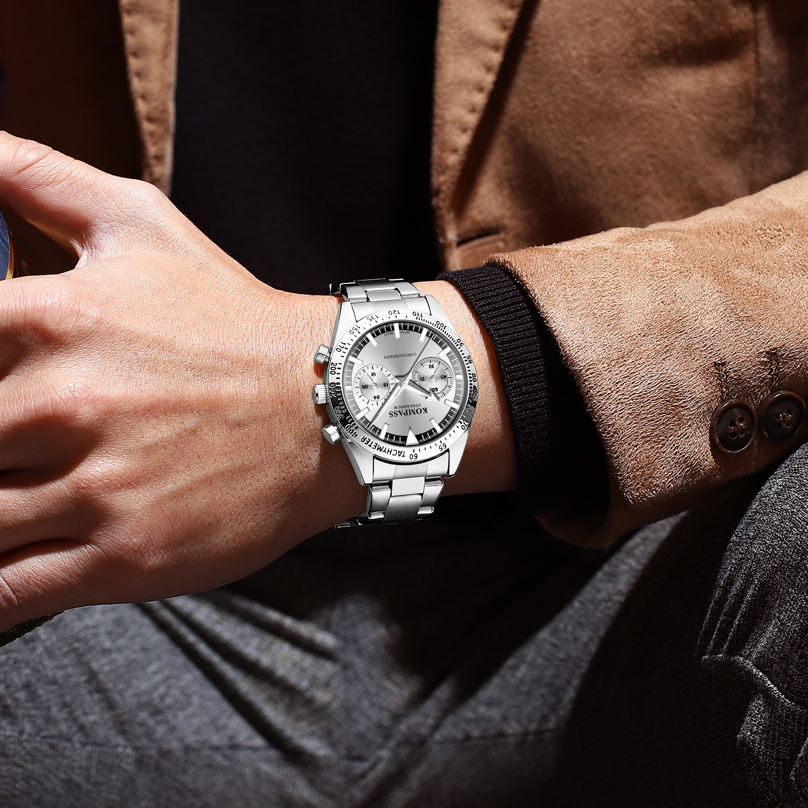 Kompass Airborne Chronograph Silver - 7