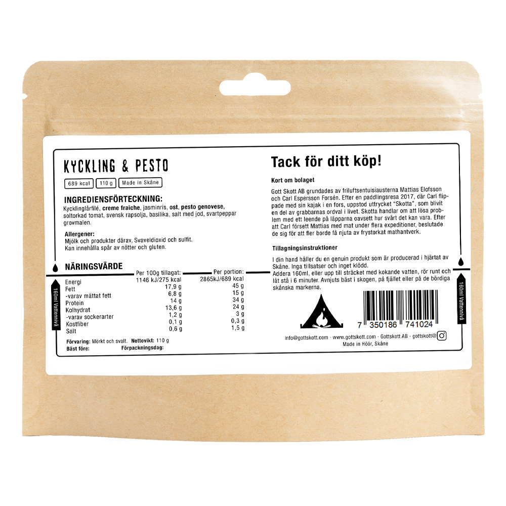 Gott Skott | Kyckling & Pesto | Friluftsmat | 110g - 2