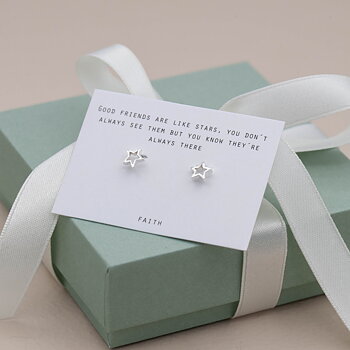 by Faith - silverörhänge liten konturstjärna