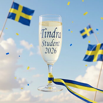 Champagneglas-halsband - Valfritt namn & "Student 2026"