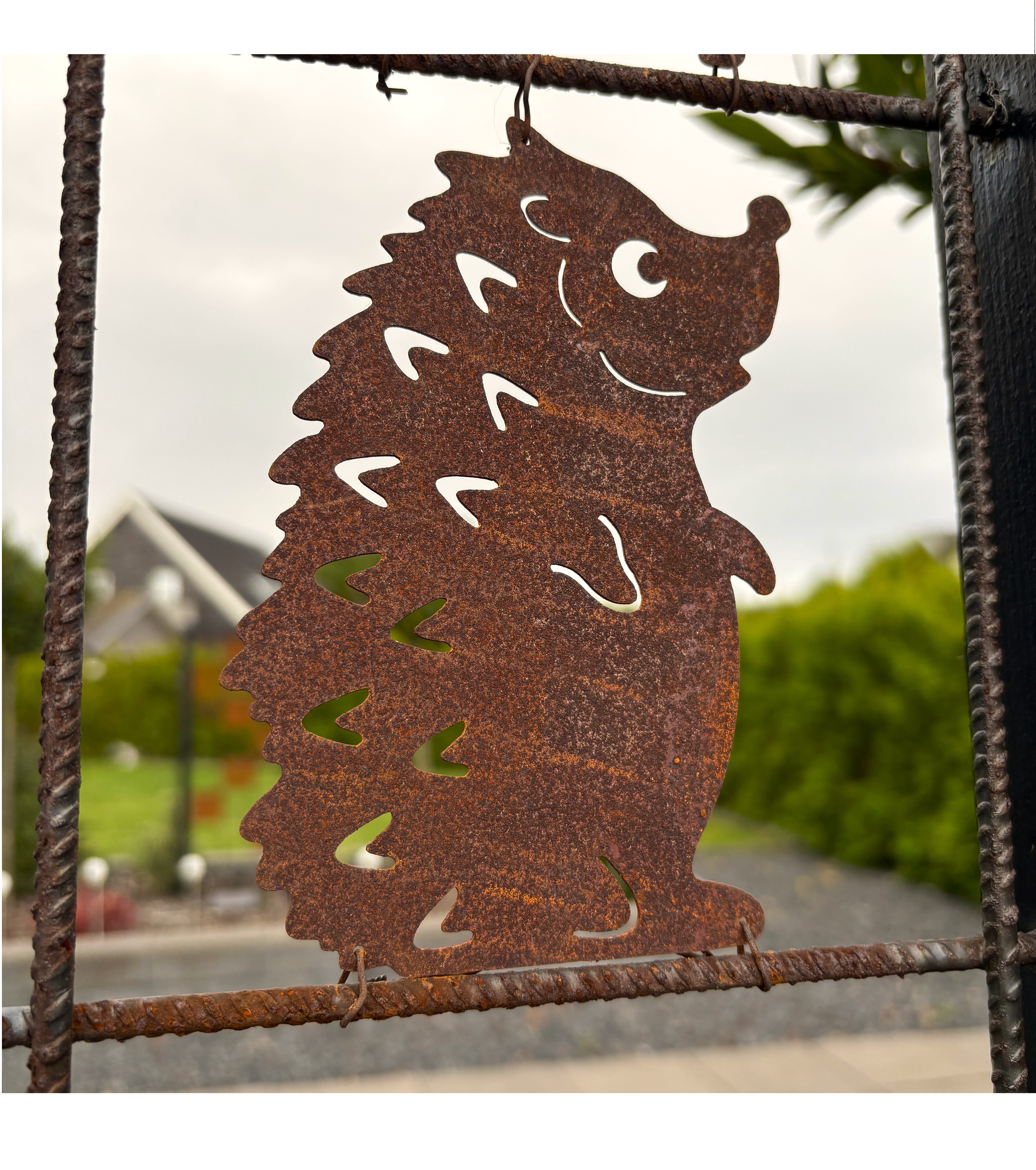 Rostig skylt till armeringsnät IGELKOTT 14 cm