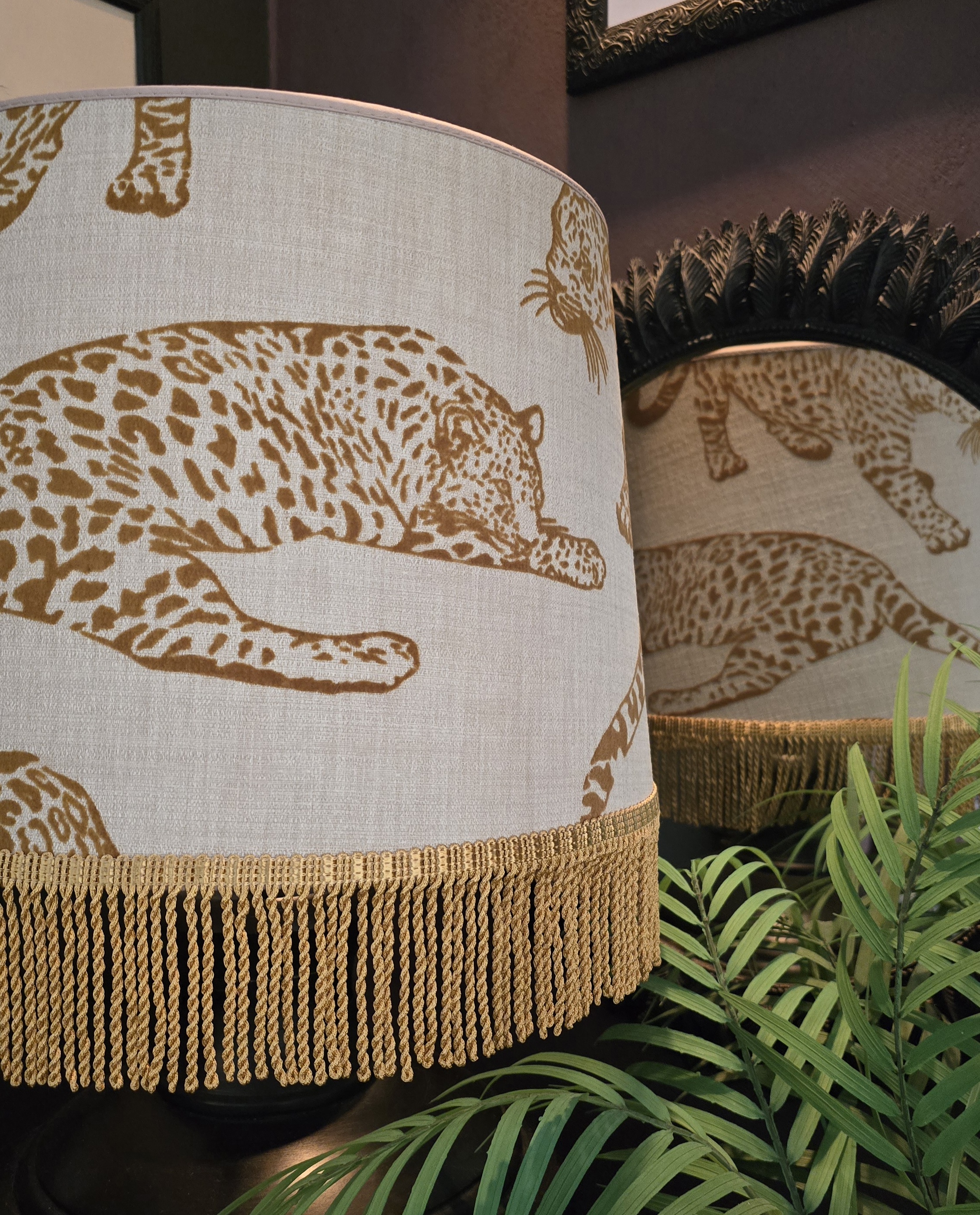 Lampskärm Fringe 35 - Golden Leopard