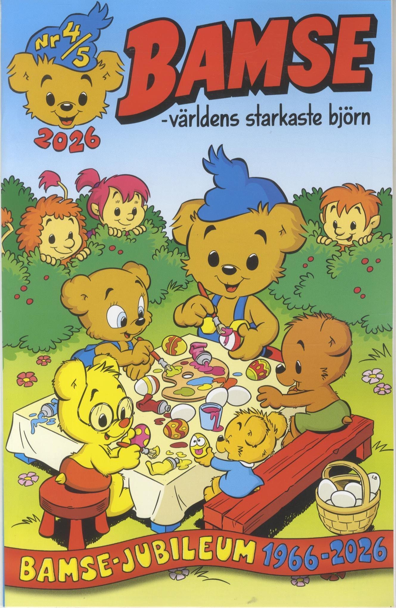 Bamse nr 4/5 2026, Bamse jubileum 1966-2026, Taorminas mask