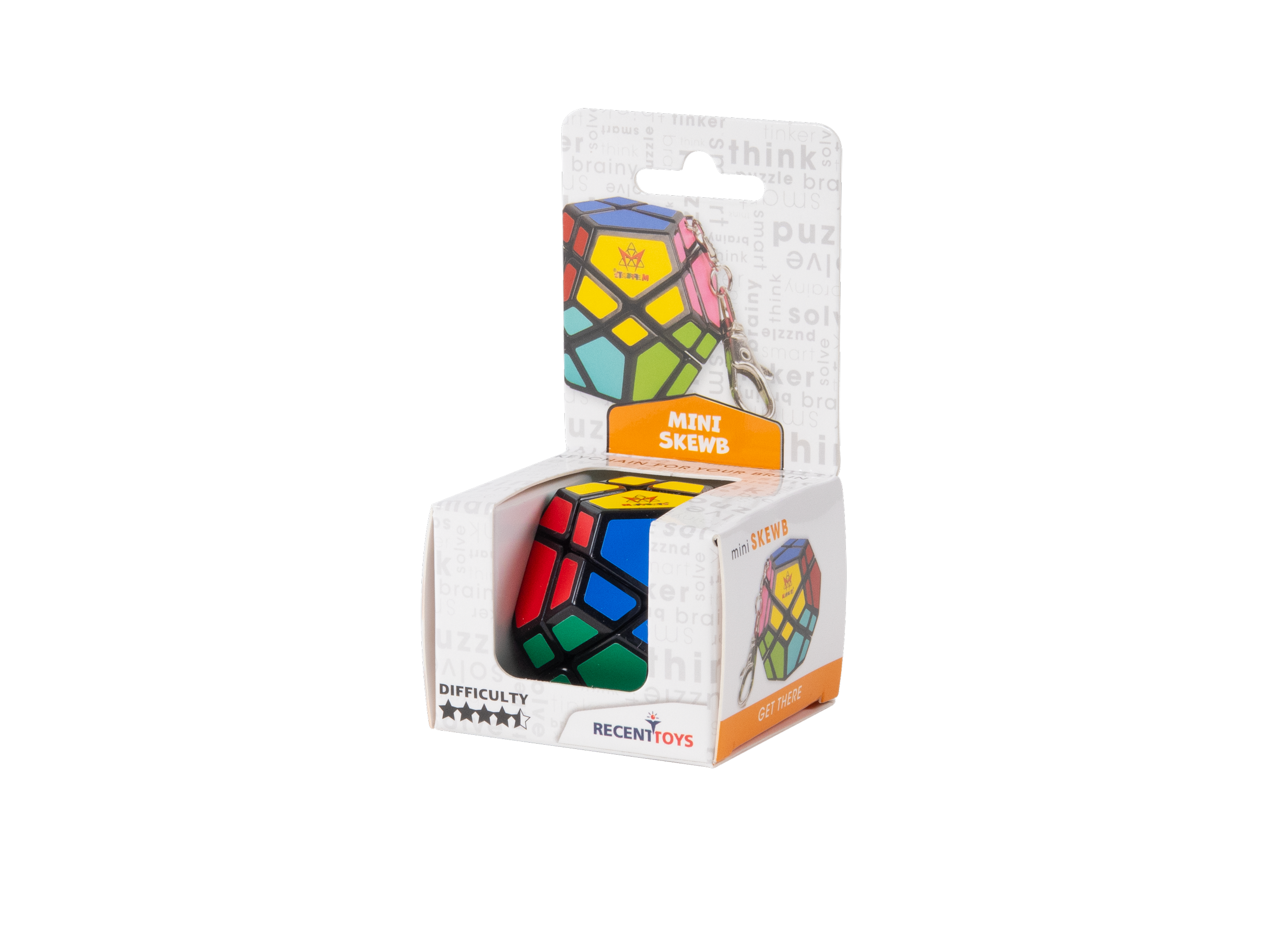 Meffert’s Mini Skewb – klurig IQ-kub med nyckelhake