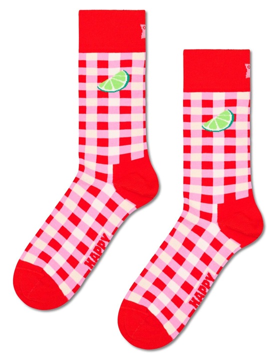 Happy Socks Gingham Lime Sock
