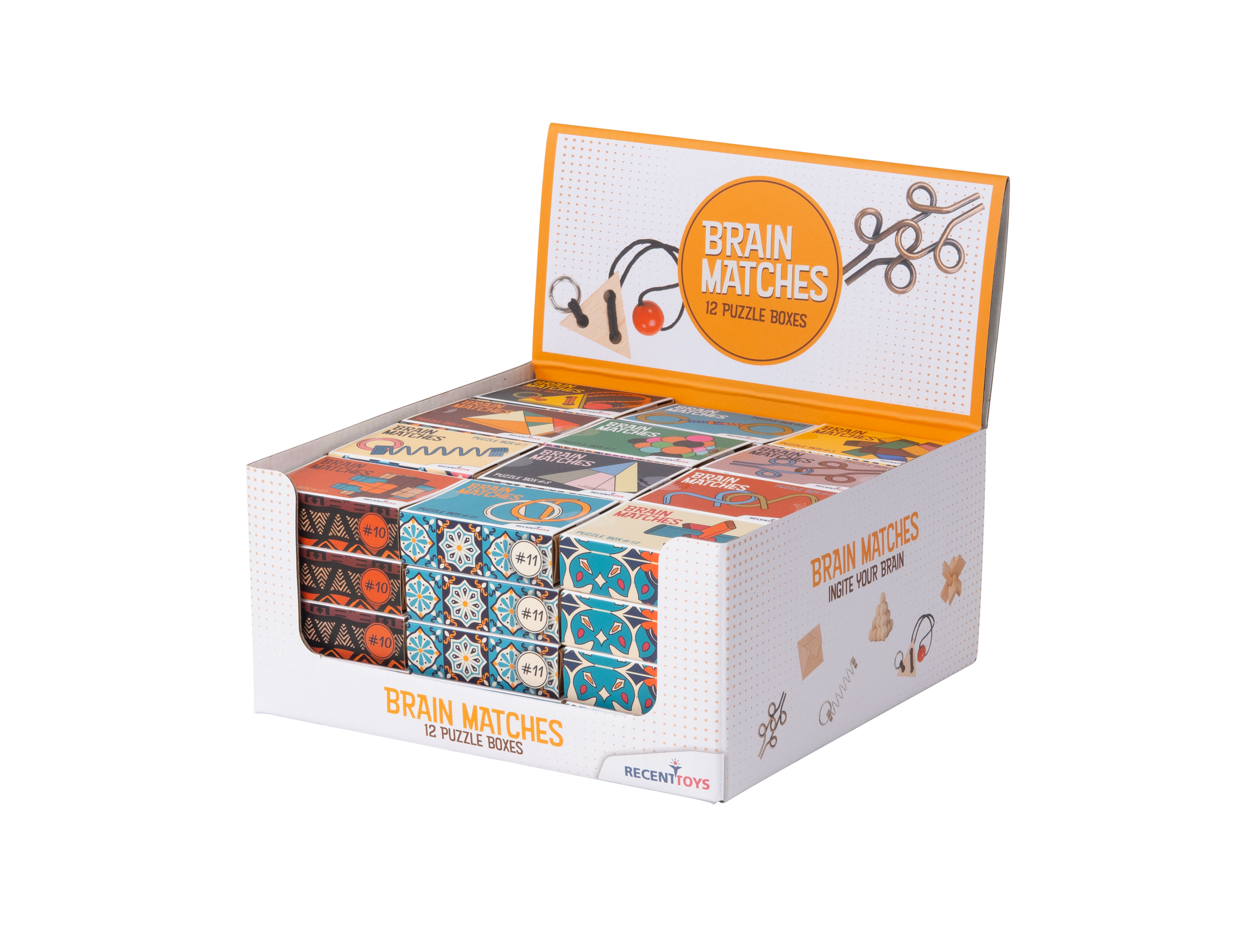 Brain Matches – IQ-kluringar i display, 48 st