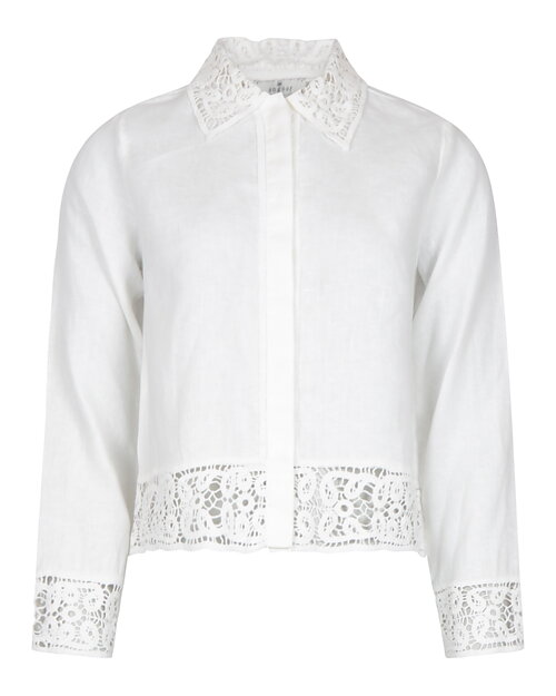 Linneskjorta Barbara virkning offwhite - 2