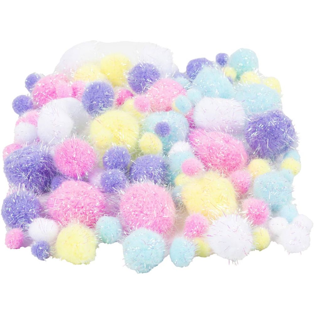 Pompoms, pastellfärger