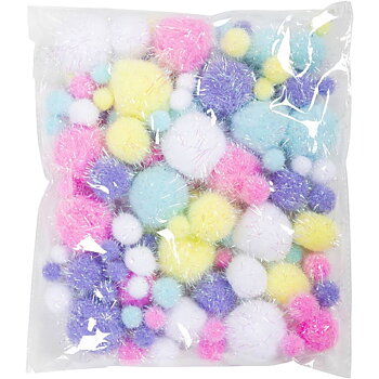 Pompoms, pastellfärger