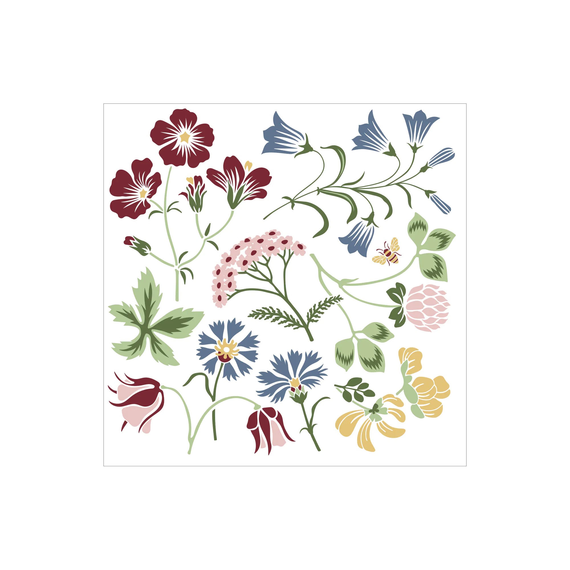 AXLINGS LINNE Pappservett 40x40 Sju blomster