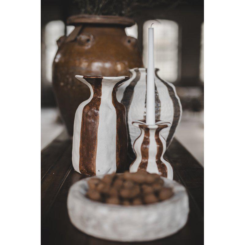 Vase Striped Chestnut  Medium - 3