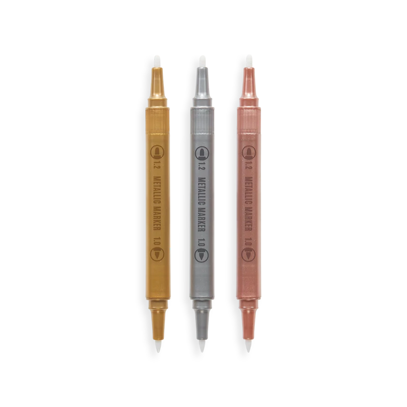 Metallicpennor med dubbla spetsar Guld, Silver & Koppar - 4